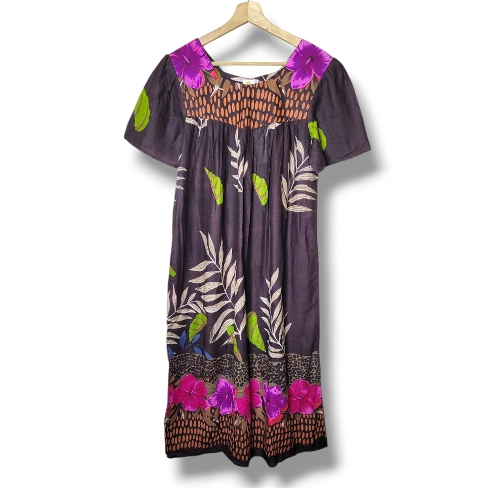 Daffodil Tropical Floral Midi Dress Size M NWT 100% Cotton